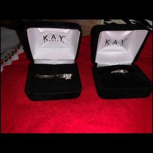 Engagement ring and wedding band